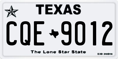TX license plate CQE9012