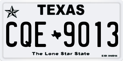 TX license plate CQE9013