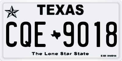 TX license plate CQE9018