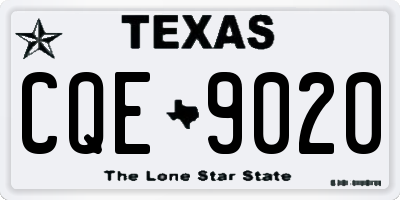 TX license plate CQE9020
