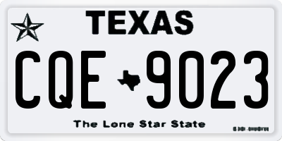 TX license plate CQE9023
