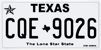 TX license plate CQE9026