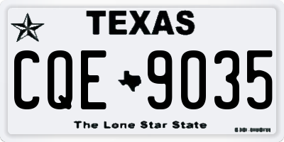 TX license plate CQE9035