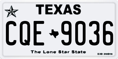 TX license plate CQE9036