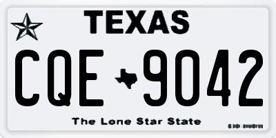 TX license plate CQE9042