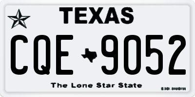 TX license plate CQE9052