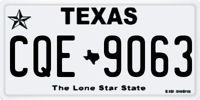 TX license plate CQE9063