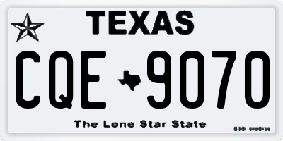 TX license plate CQE9070