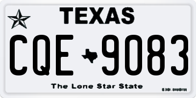 TX license plate CQE9083