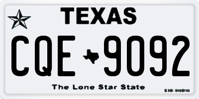 TX license plate CQE9092
