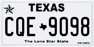 TX license plate CQE9098