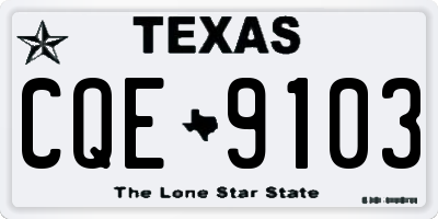 TX license plate CQE9103