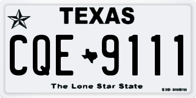 TX license plate CQE9111