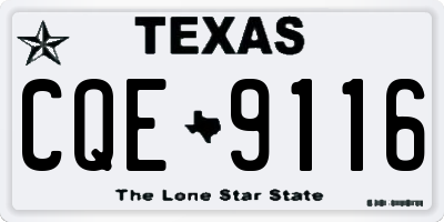 TX license plate CQE9116