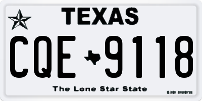 TX license plate CQE9118