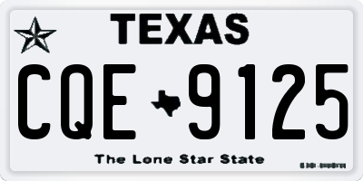 TX license plate CQE9125