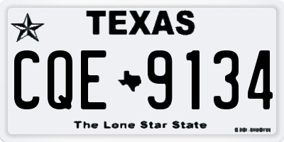 TX license plate CQE9134