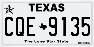 TX license plate CQE9135