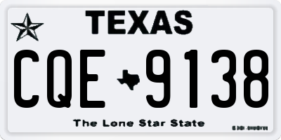 TX license plate CQE9138