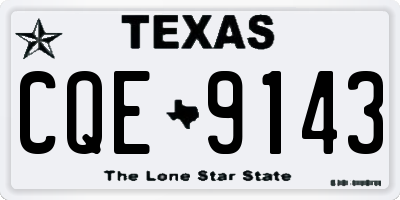 TX license plate CQE9143