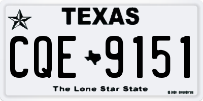 TX license plate CQE9151