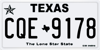 TX license plate CQE9178