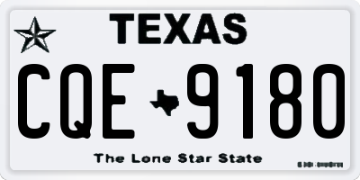 TX license plate CQE9180