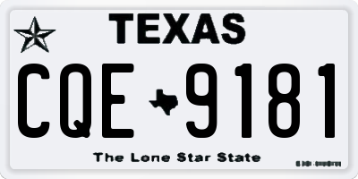 TX license plate CQE9181