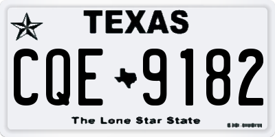 TX license plate CQE9182