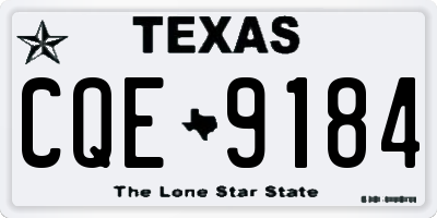 TX license plate CQE9184