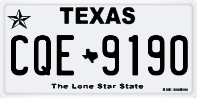 TX license plate CQE9190