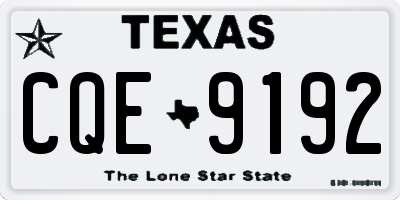 TX license plate CQE9192