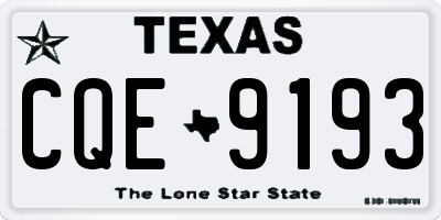 TX license plate CQE9193