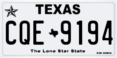 TX license plate CQE9194