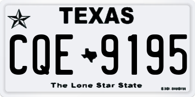 TX license plate CQE9195