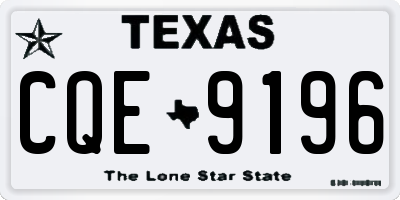 TX license plate CQE9196