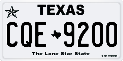 TX license plate CQE9200