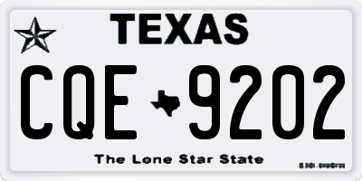 TX license plate CQE9202