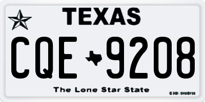 TX license plate CQE9208