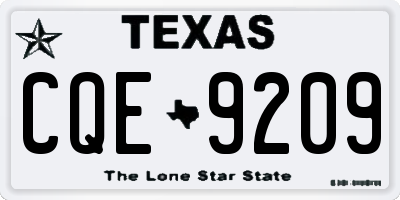 TX license plate CQE9209