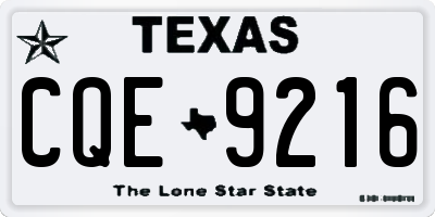 TX license plate CQE9216