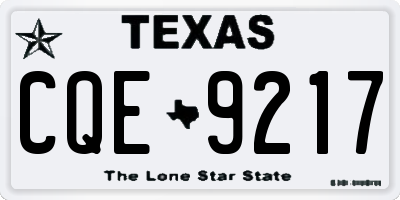 TX license plate CQE9217