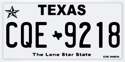 TX license plate CQE9218