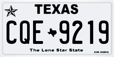 TX license plate CQE9219