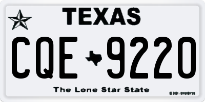 TX license plate CQE9220