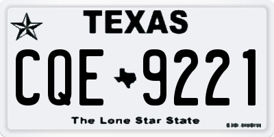 TX license plate CQE9221