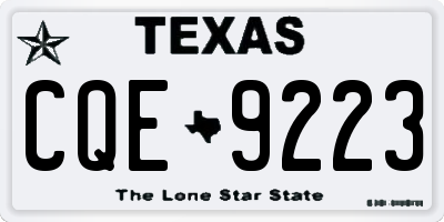 TX license plate CQE9223