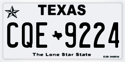 TX license plate CQE9224