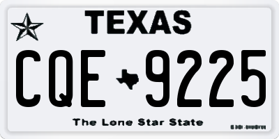 TX license plate CQE9225