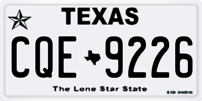 TX license plate CQE9226